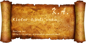 Kiefer Ajnácska névjegykártya